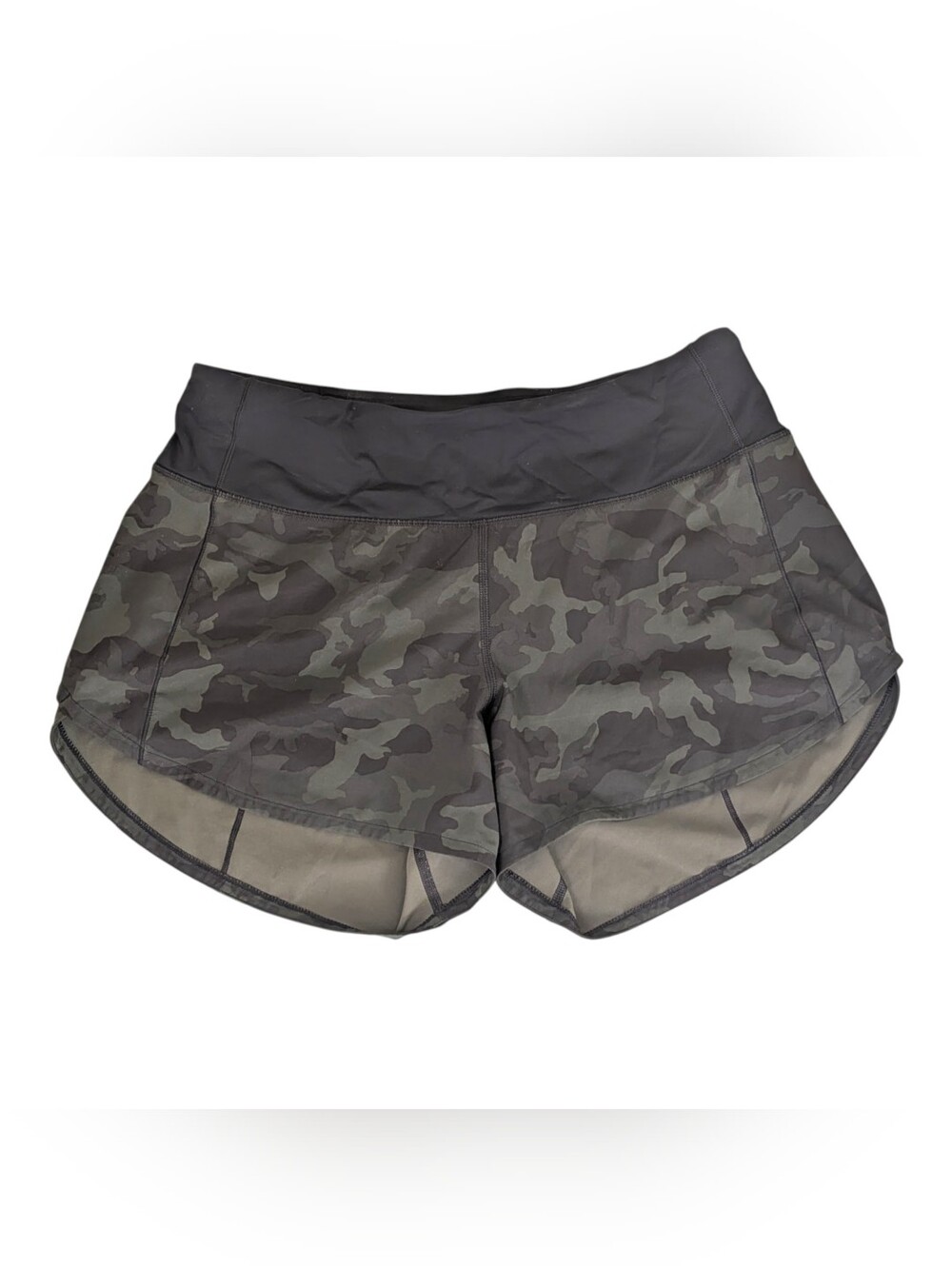 Lululemon Speed Up Short 6 Tall Camo Olive Black Run Athletic Hiking Outdoors